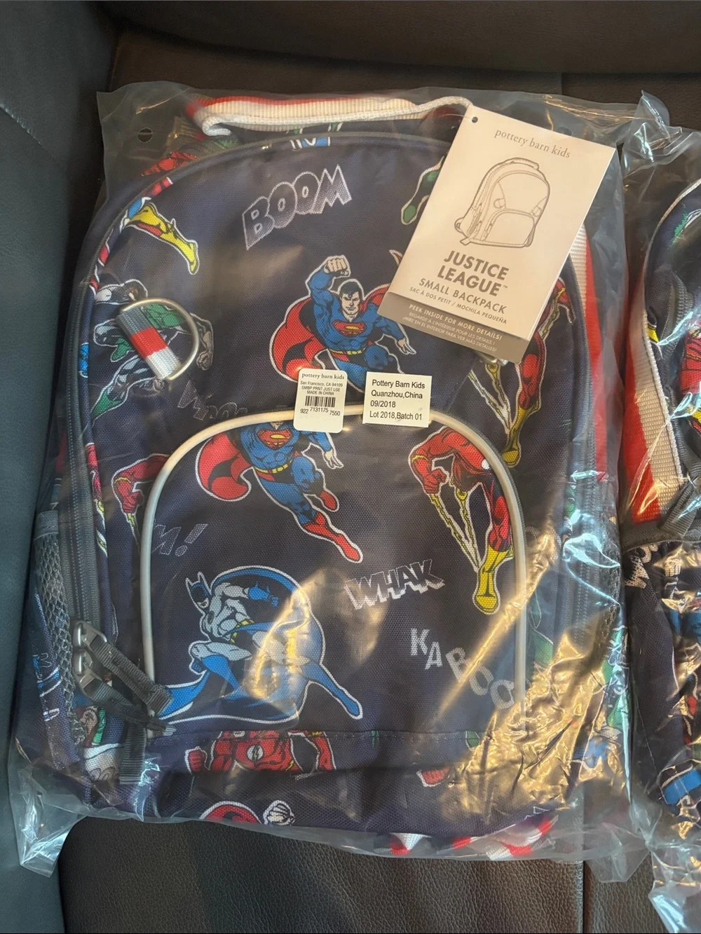 POTTERY BARN School BACKPACK MARVEL COMIC AVENGER HERO Superman travel SET 2
